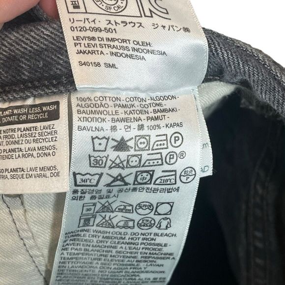 Levi’s High Rise Distressed Denim Cut Off Shorts Women’s Size 31 Black Rigid - Picture 8 of 11